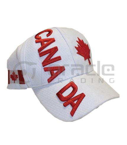3D Canada Hat - White