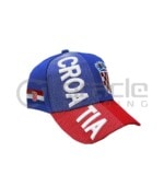 3D Croatia Hat - Blue/Red