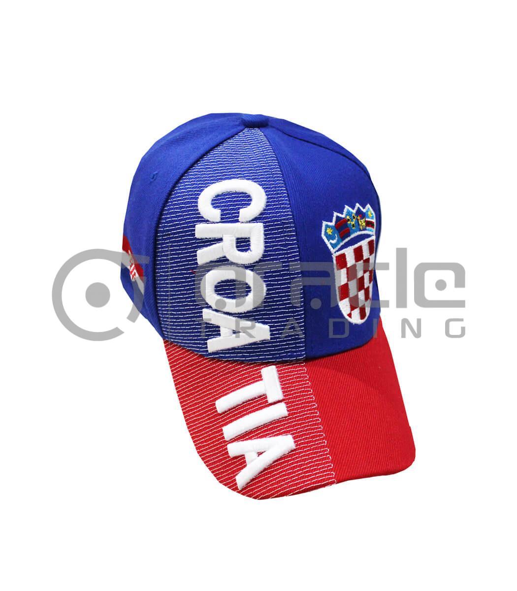 3D Croatia Hat - Blue/Red