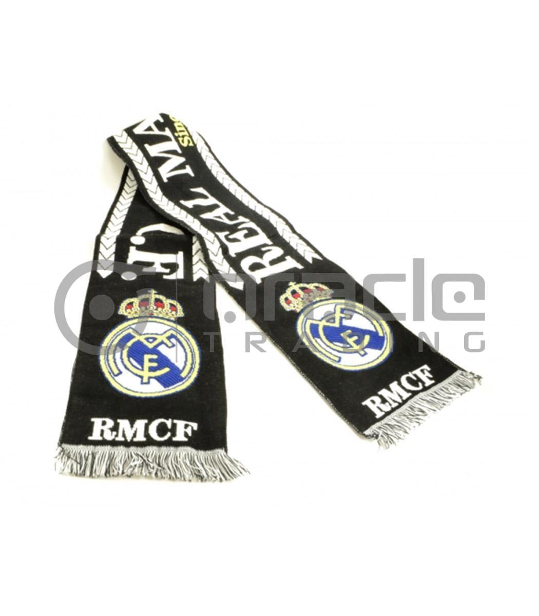 Real Madrid Knitted Scarf - Black - Made in Spain