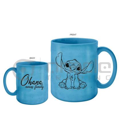 Lilo & Stitch Mug - Ohana (Wax Resistant Pottery)