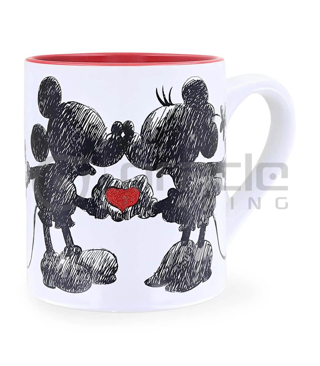 Mickey & Minnie Mouse Mug - Hearts (Glitter)