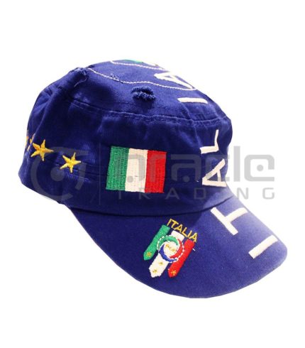 Italia Distressed Army Hat - Blue