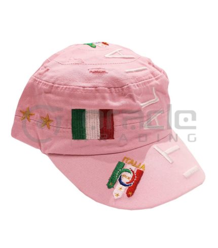 Italia Distressed Army Hat - Pink