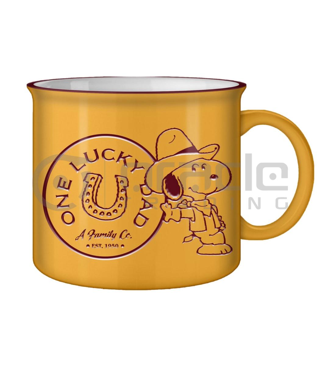 Peanuts Jumbo Camper Mug - One Lucky Dad (Wax Resistant) Peanuts Jumbo Camper Mug - One Lucky Dad (Wax Resistant)
