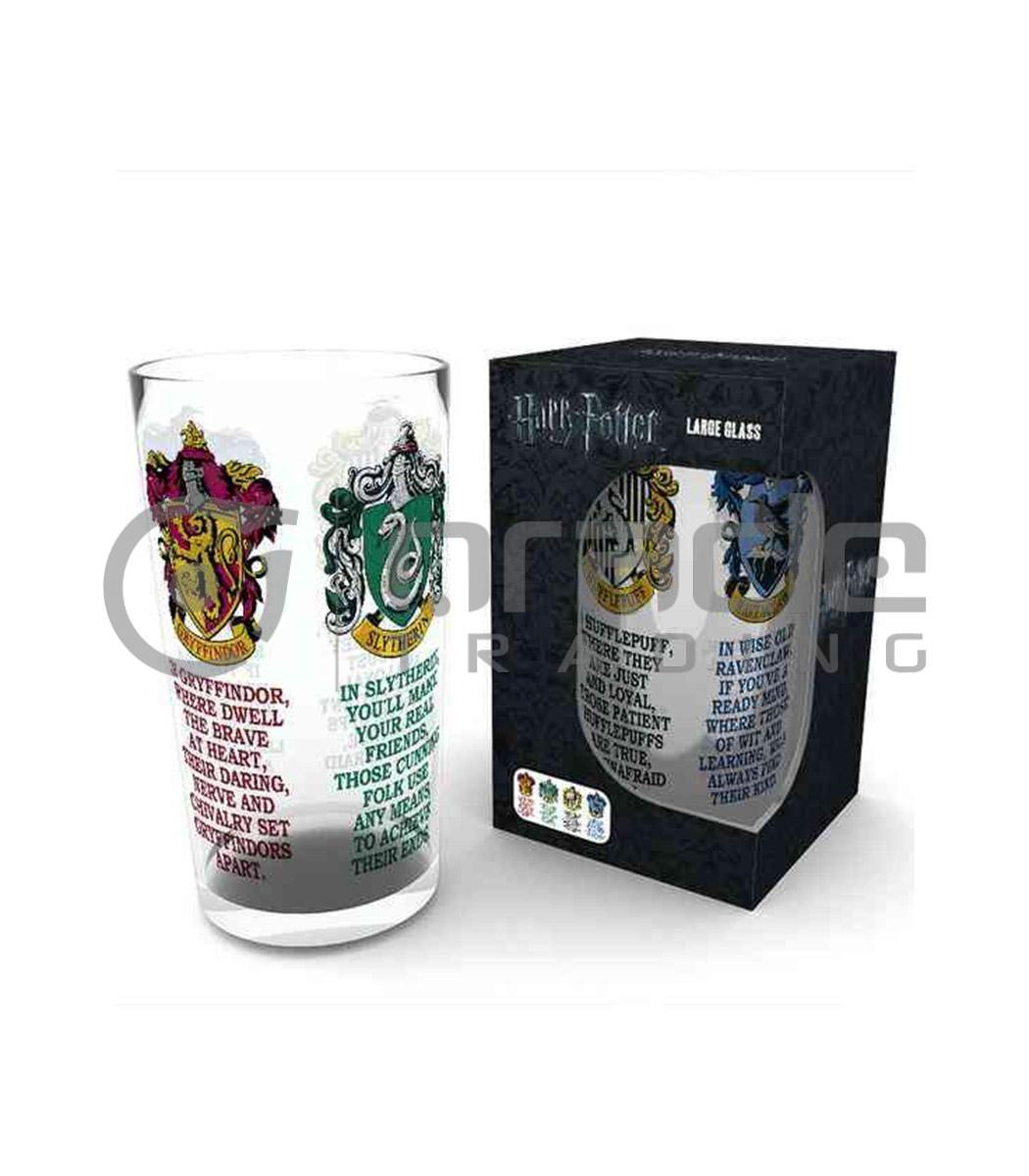 Harry Potter House Crests Large Glass