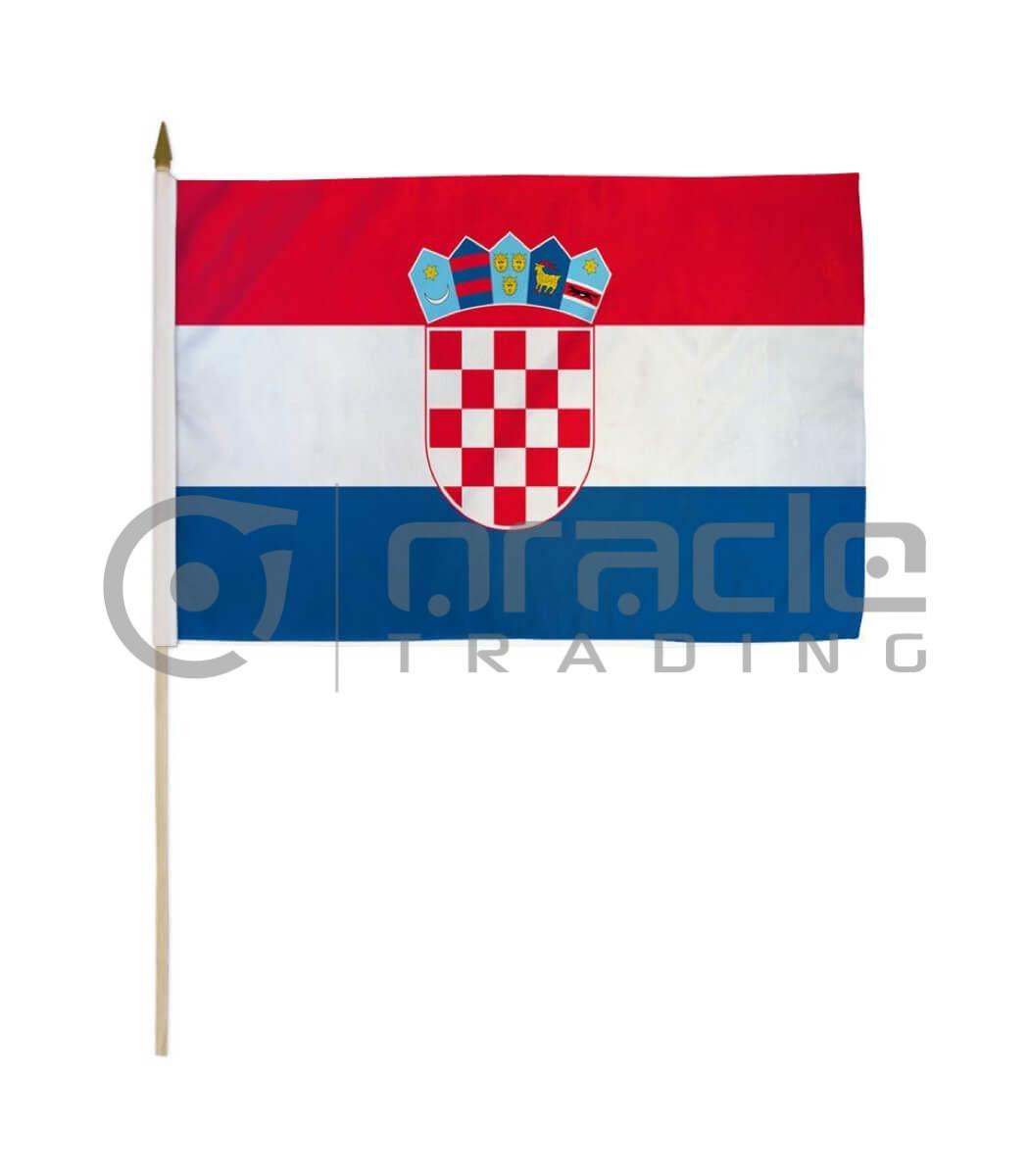 Croatia Large Stick Flag - 12"x18" - 12-Pack