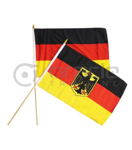 Germany Plain Large Stick Flag - 12"x18" - 12-Pack