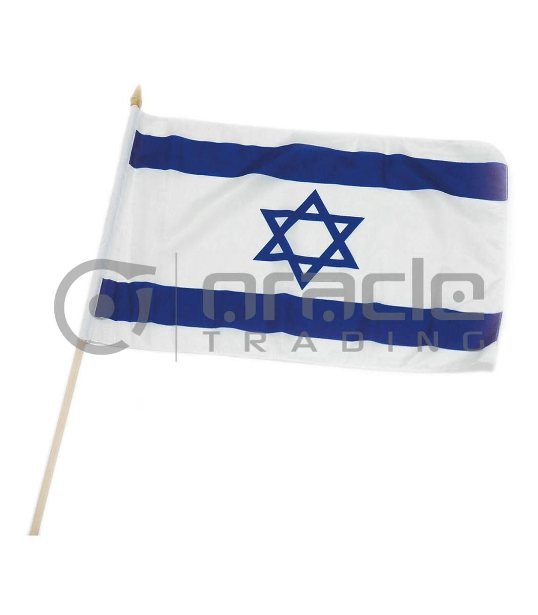 Israel Large Stick Flag - 12"x18" - 12-Pack