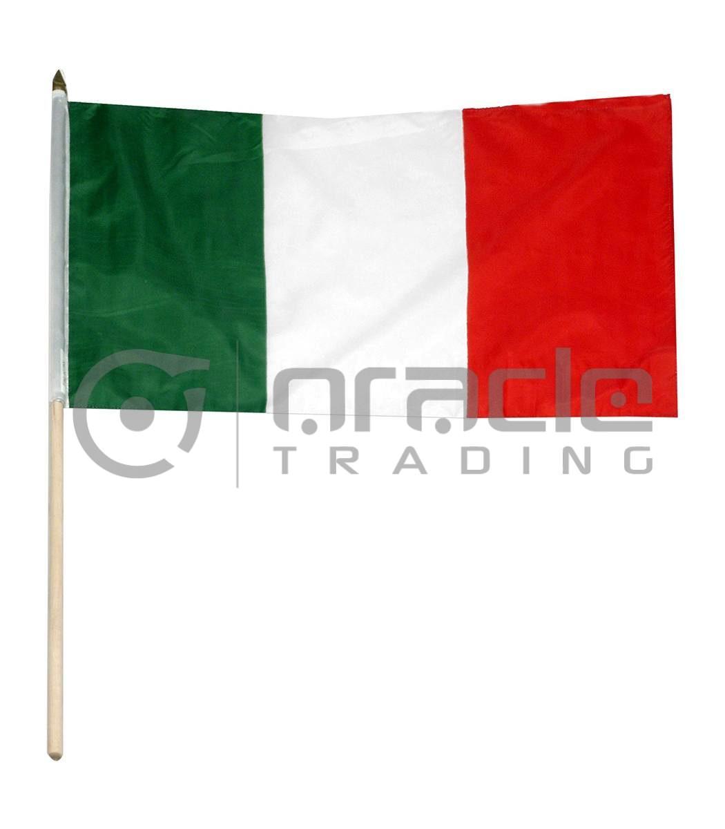 Italia Large Stick Flag - 12"x18" - 12-Pack