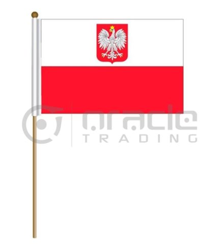Poland Large Stick Flag - 12"x18" - 12-Pack