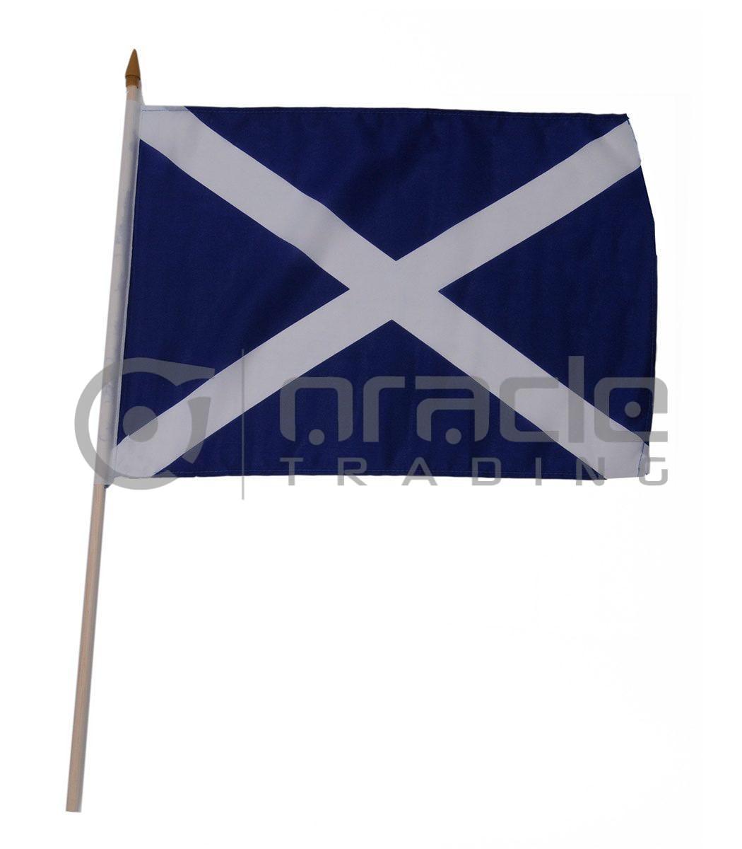 Scotland Large Stick Flag - 12"x18" - 12-Pack (St. Andrew's Cross)
