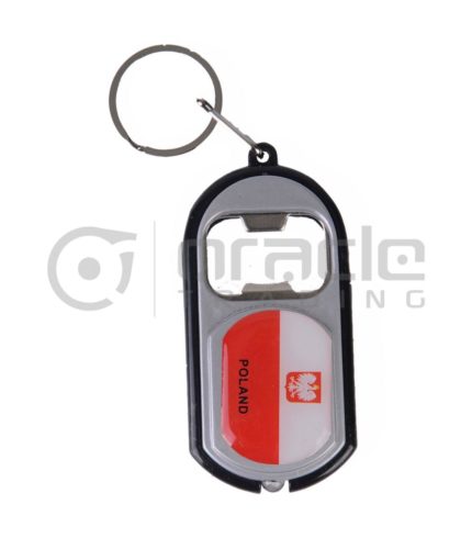 Poland Flashlight Bottle Opener Keychain 12-Pack