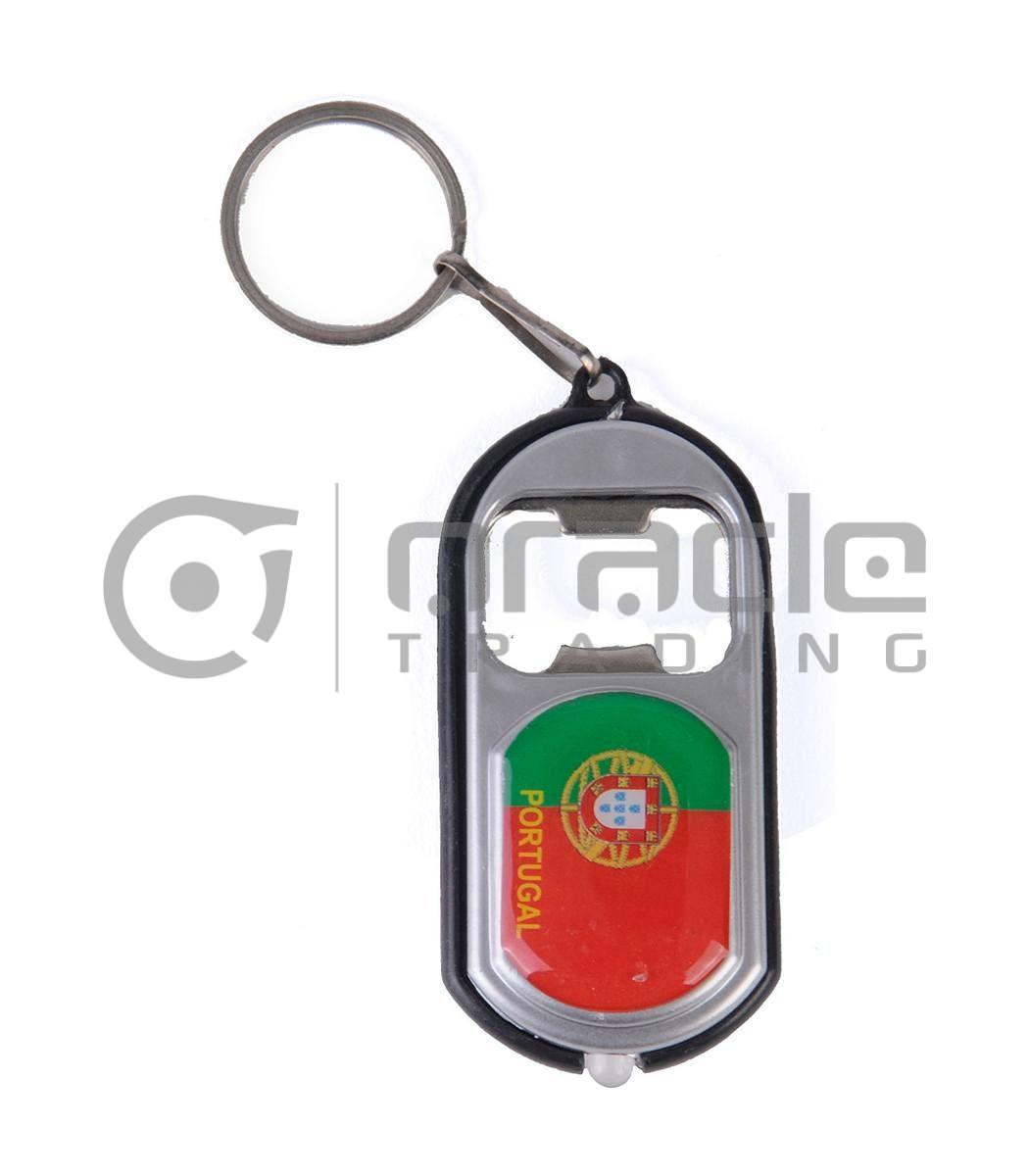 Portugal Flashlight Bottle Opener Keychain 12-Pack