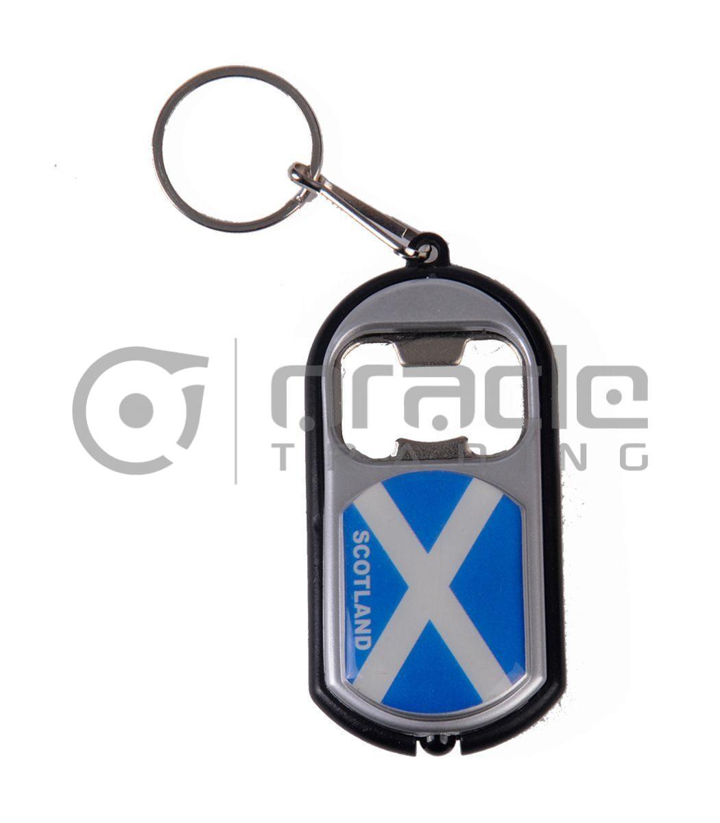 Scotland Flashlight Bottle Opener Keychain 12-Pack