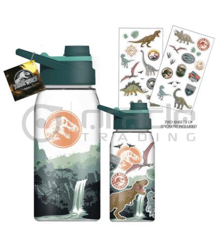 Jurassic World Water Bottle & Sticker Set (Mid-Size)