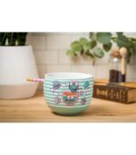 Sanrio Keroppi Ramen Bowl & Chopsticks - Fishing