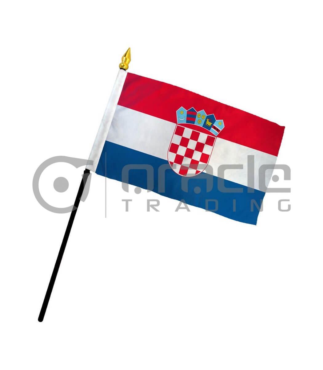 Croatia Small Stick Flag - 4"x6" - 12-Pack