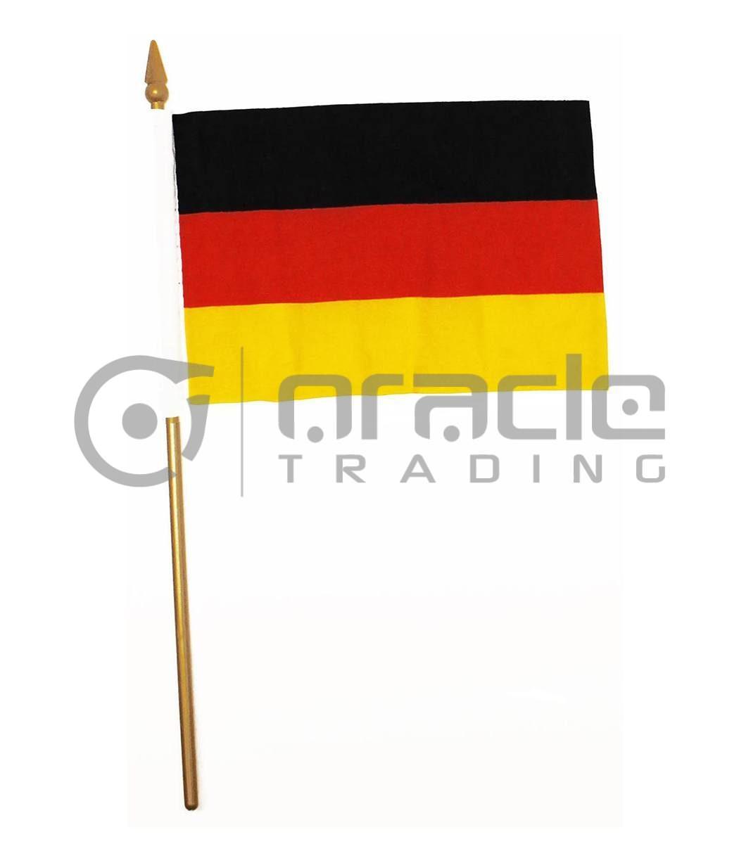 Germany Plain Small Stick Flag - 4"x6" - 12-Pack