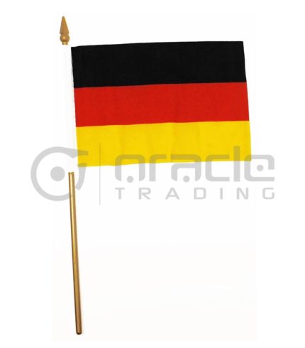 Germany Plain Small Stick Flag - 4"x6" - 12-Pack