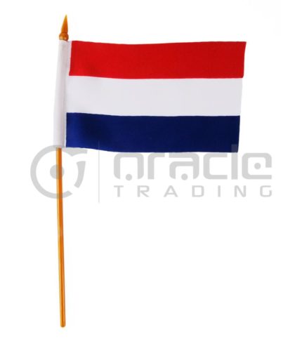 Netherlands Small Stick Flag - 4"x6" - 12-Pack (Holland)