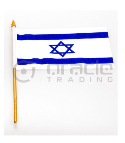 Israel Small Stick Flag - 4"x6" - 12-Pack