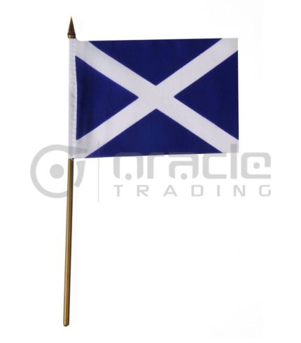 Scotland Small Stick Flag - 4"x6" - 12-Pack (St. Andew's Cross)
