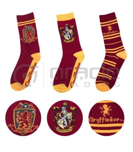 Harry Potter Socks - Gryffindor (3 Pairs