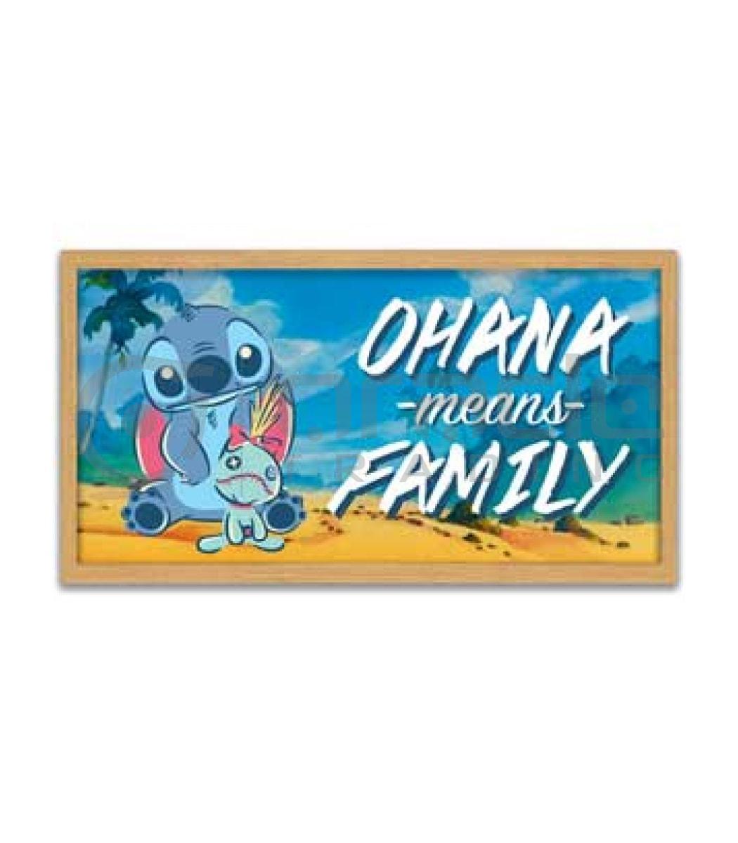 Lilo & Stitch Wall Art - Ohana Means Family - 10" x 18" Framed