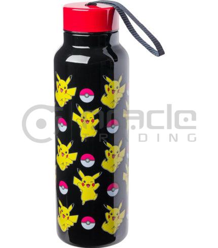 Pokémon Water Bottle w' Strap - Pikachu (Stainless Steel)